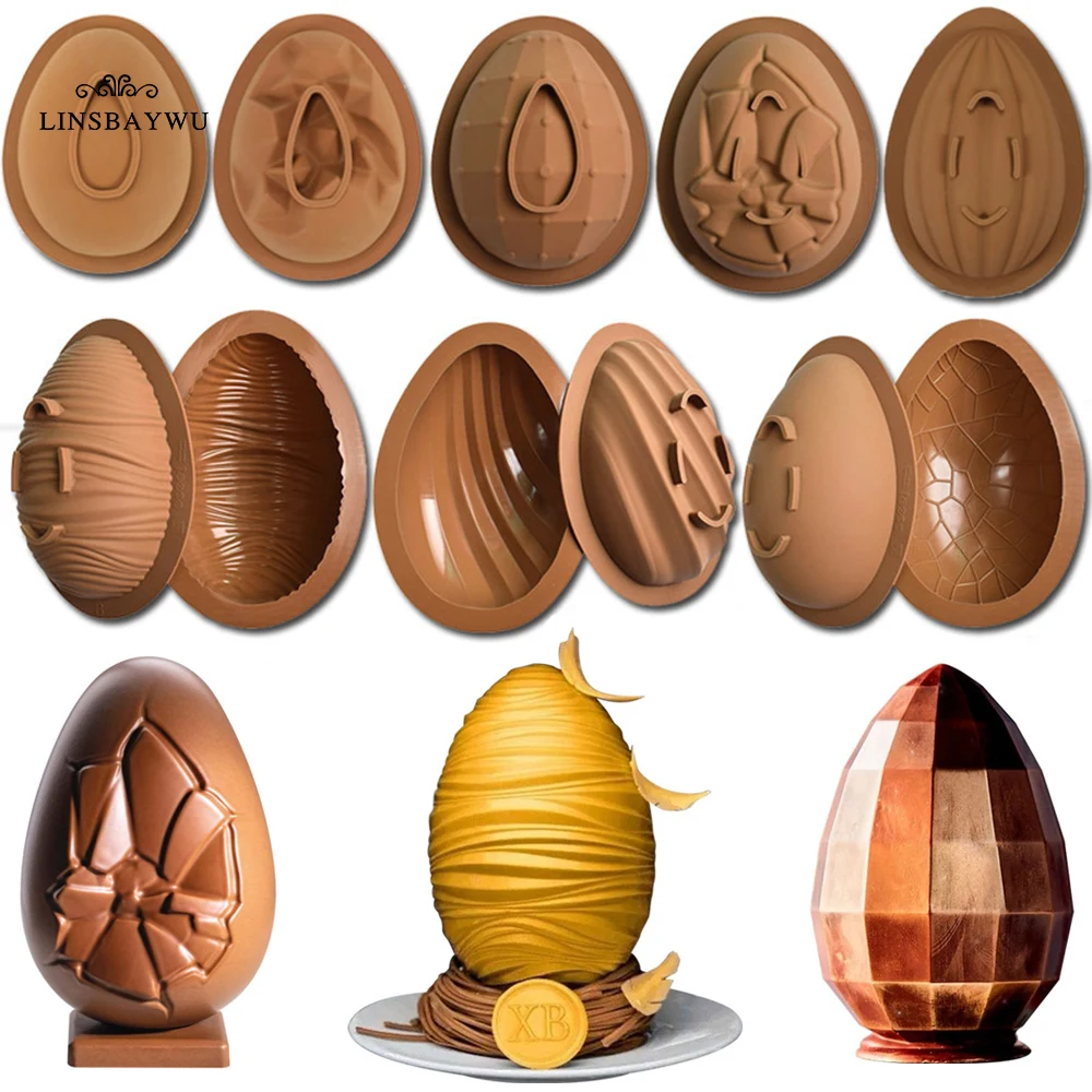 Easter Egg Mold Chocolate Mould Silicone Popsicle Tray DIY Dinosaur Egg Mold