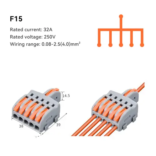 1/5/10 PCS 1 in Multiple Out Fast Electrical Connectors Universal Compact Splitter Wiring Cable Connector Push-in Terminal Block - Image 8