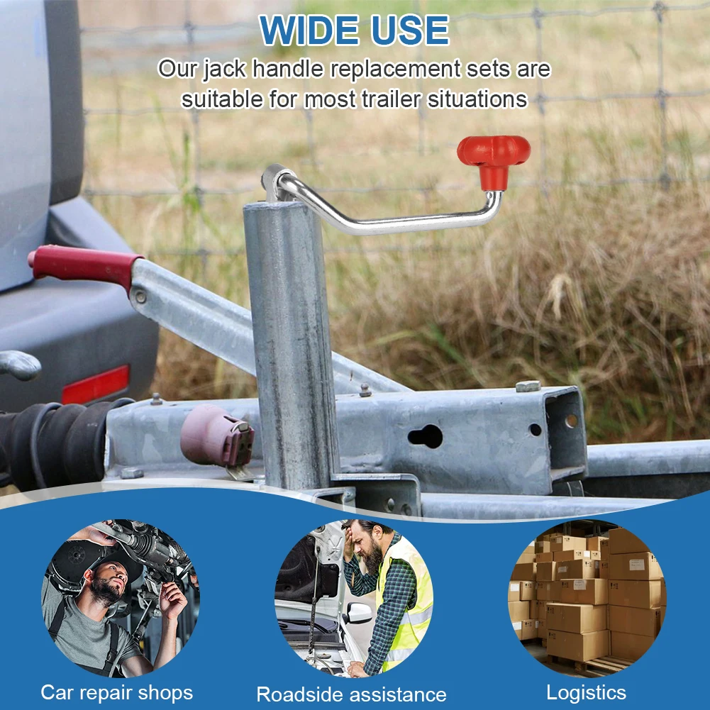 2 Set Universal Trailer Jack Handle Comes with Bolt Nut Spacers Replacement Jack Crank Wind Jack Handle Fits Most Jacks Trailer