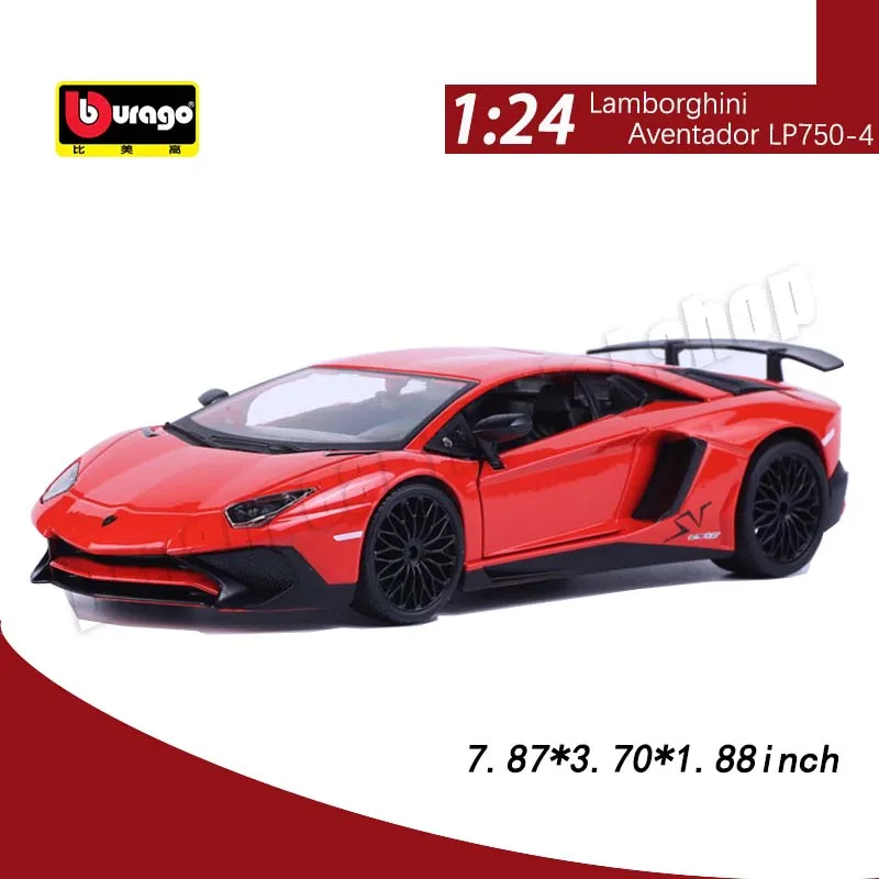 

Модель автомобиля Bburago в масштабе 1:24 Lamborghini Автомобильная из металлического сплава, игрушки, литой автомобиль, модель, украшение, миниатюрный автомобиль, коллекционный подарок