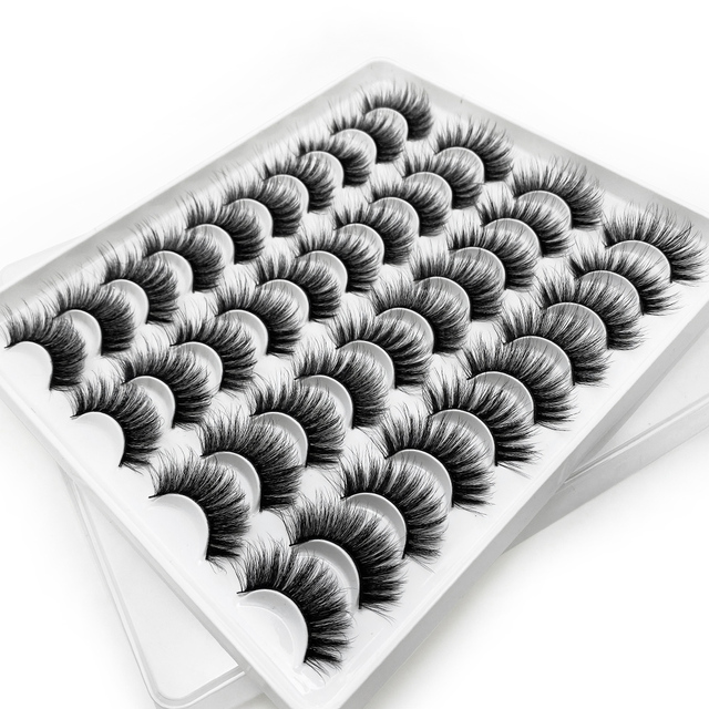 5/8/10/20 Pairs 3D Mink Lashes Natural False Eyelashes Dramatic Fluffy Soft Wispy Volume Cross Reusable Fake Eyelash  MaKeup