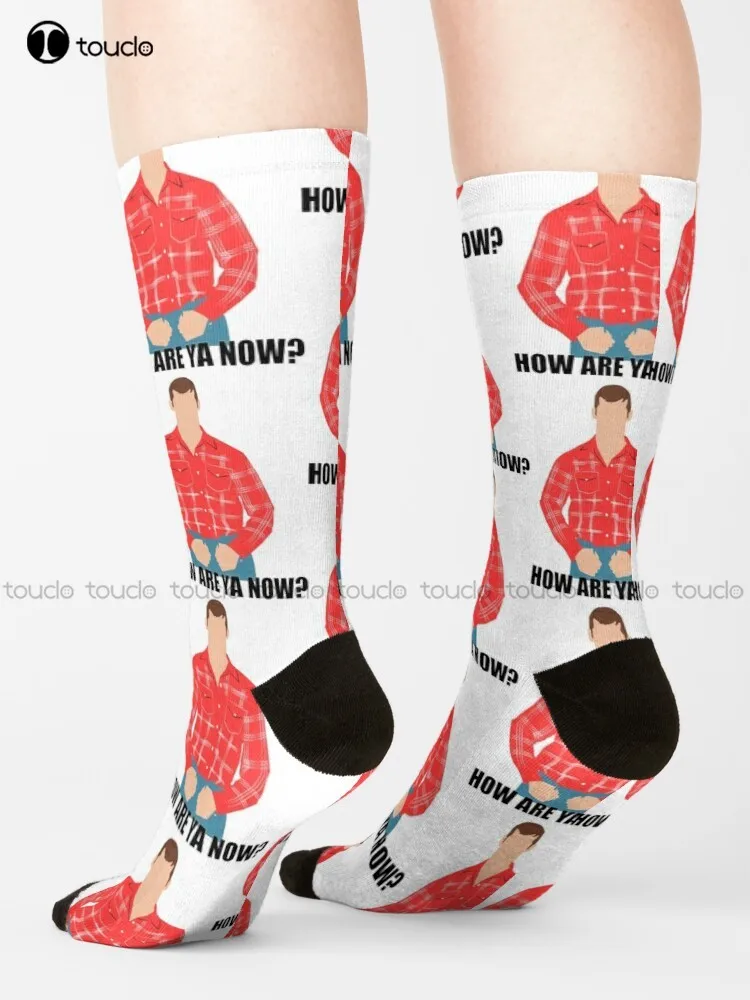 

How Are Ya Now. Letterkenny Socks American Flag Socks Men Cute Pattern Funny Autumn Best Cartoon Harajuku 360° Digital Print