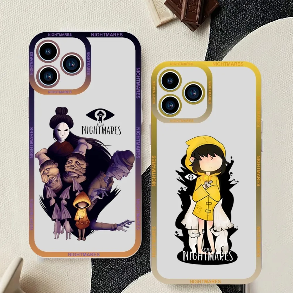 Custodia Per Telefono Da Gioco L-Little Nightmares Per Iphone 11 12 Mini 13 14 15Pro Max Guscio Trasparente