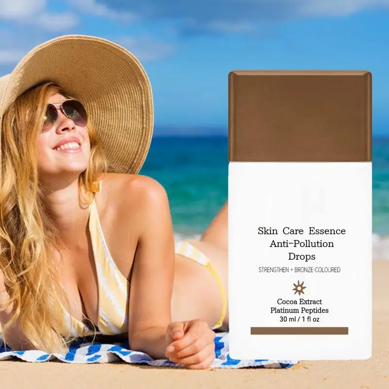 Self Tanning Lotion Skin Tanning Cream 30ml Fake Tan Peptide Serums Liquid Dark Self Tanning Serum Self Tanning Essence Bronzer Drops Face Tanner Drops
