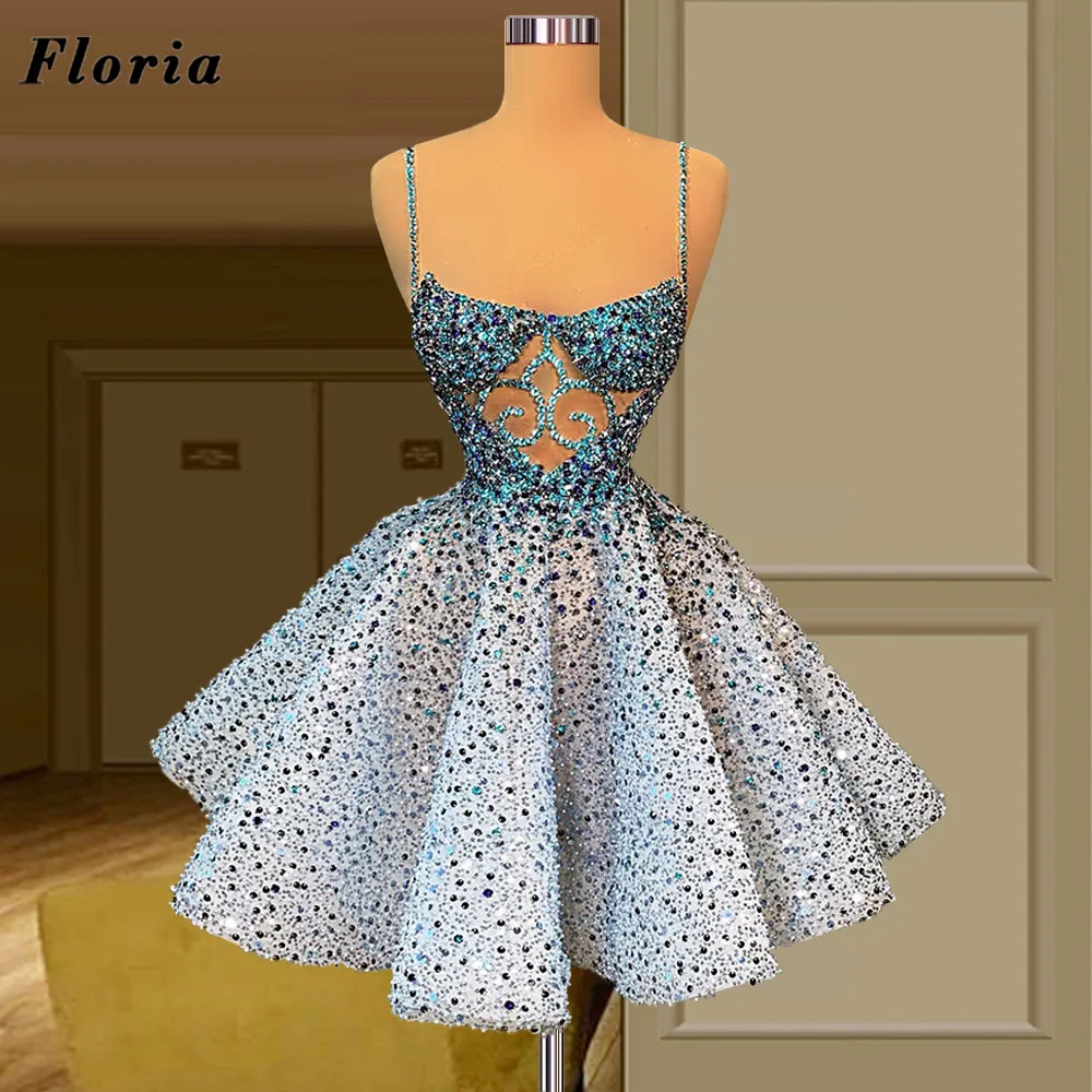 

Изысканное синее платье ручной работы, блестящее вечернее платье для выпускного вечера с бусинами, модель 2022 от кутюр