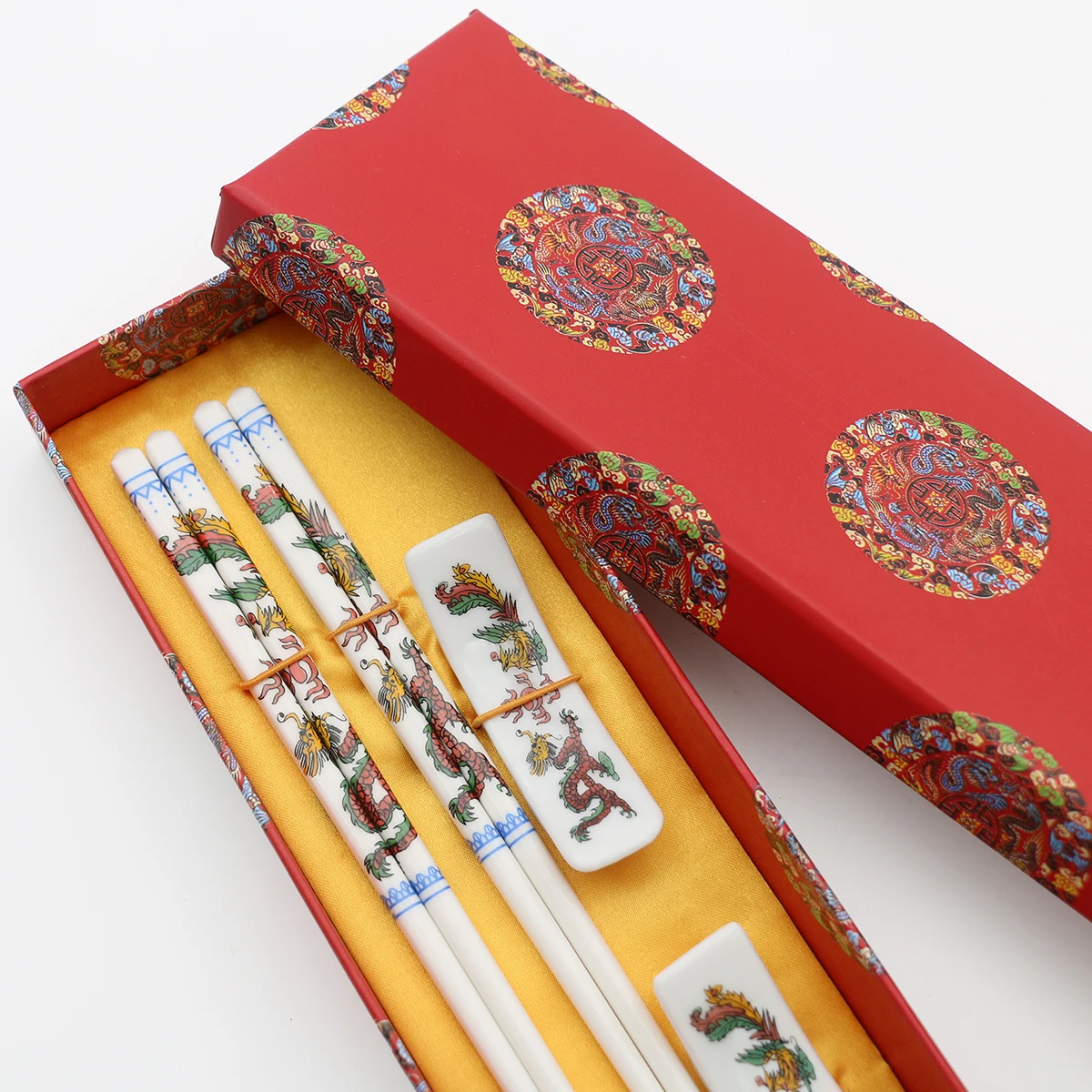 Chinese Style Jingdezhen Blue And White Ceramic Chopsticks Gift Box Souvenirs Sushi Sticks Wooden Chopsticks Beautiful Tableware