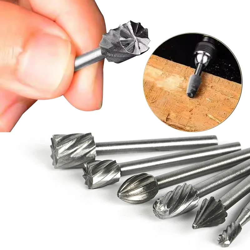 Dutoofree Routing Router Bits Burr Rotary Tools Suit Dremel Rotary Wordworking Tool Engraving Woodworking Tools 10pcs/lot HSS 10pcs 0 8 3 175mm pcb drill bits 1 8 cnc end mill engraving cutter set for power tools mayitr