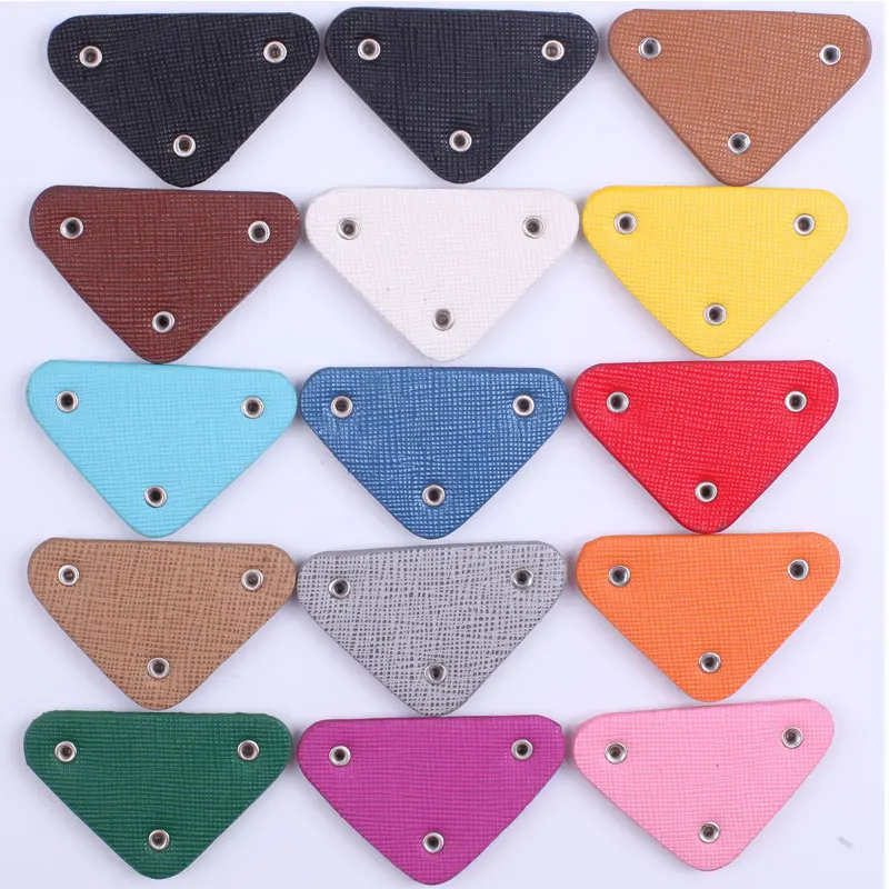 clothing thermoadhesive patches Stickers on Clothes Sew Brand logo Triangular leather Patch Sequin Badges for Bags Hairpin | Дом и сад