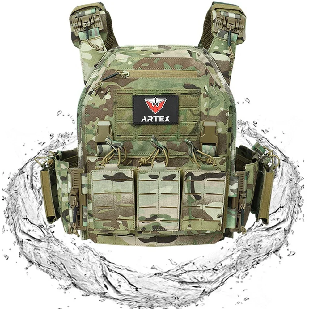 Ranger Green Plate Carrier Tactical Vest With Quick Release Security Molle Chaleco Tactico Bandolier Laser Cut Tactical Vest 4