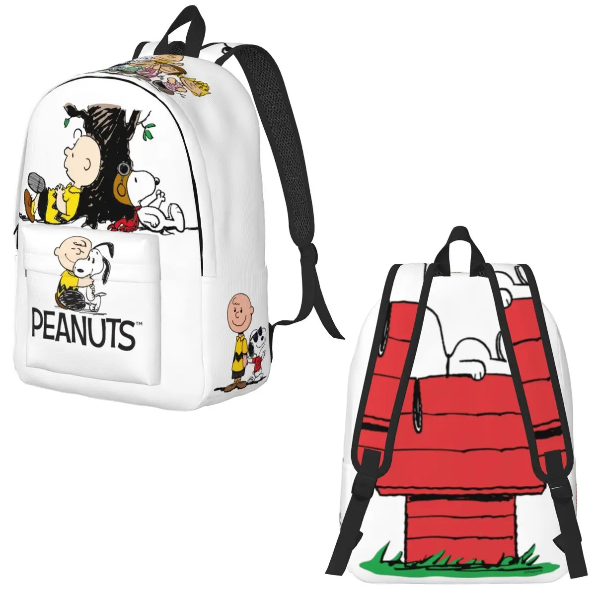 Mochila de Peanuts Charlie Brown y Snoopy para estudiantes de la escuela, mochila para niños y niñas, mochila para niños con perros Snoopy, bolsas para viajes