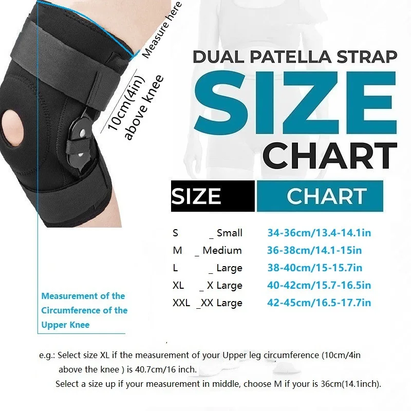Hinged Knee Brace For Meniscus Tear Adjustable Support With Removable Metal Hinges Built-in Side Stabilizers Knee Pain knee brace