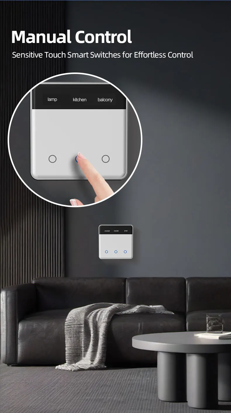 Zigbee DIY Name Switch with Display Screen Touch Panel EU Light Switch Works wit