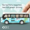 School Bus Toys Cars Die Cast Plastic Little Cars City Bus With Sound And Light Up Friction Powered Cars Play Toys Gift For Kids 3