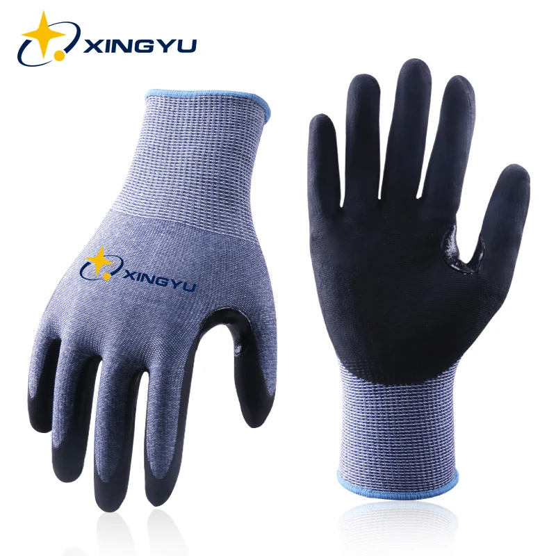 

Work Gloves EN388 Level 5 Cut Resistant Gloves 3 Pairs Durable Micro Foam Nitrite Gloves Machine Washable Hunting Fish Glove