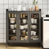 Modern Metal Kitchen Cabinet Household Dust-proof Kitchen Cabinets with Door Multi-functional Small Appliance Storage Cabinet 2