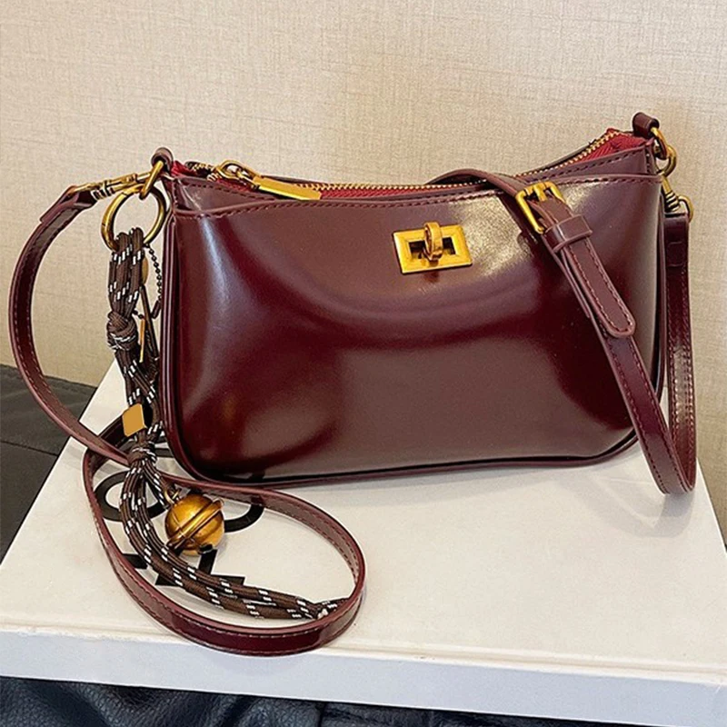 Handbag Cowhide Leather Square Bag Women Shoulder Bag