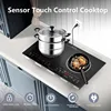 Burners Electric Cooktop Built-in & Countertop Stove Two Burner Ceramic Cooktop with Child Safety Lock Timer Touch SensorControl 2