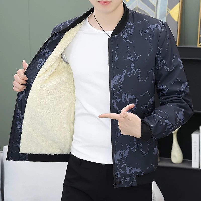 2024 Men's Thiened Fce Lined Casual Print Jaet k Floral