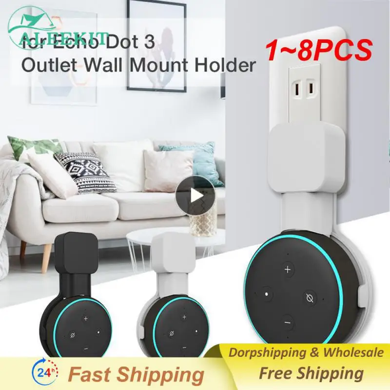 1 ~ 8Pcs Presa Supporto Per Montaggio A Parete Gancio Per Amazon Alexa Echo Dot 3Rd Gen Lavoro Per Amazon Echo Dot 3 Custodia Plug In Camera Da Letto