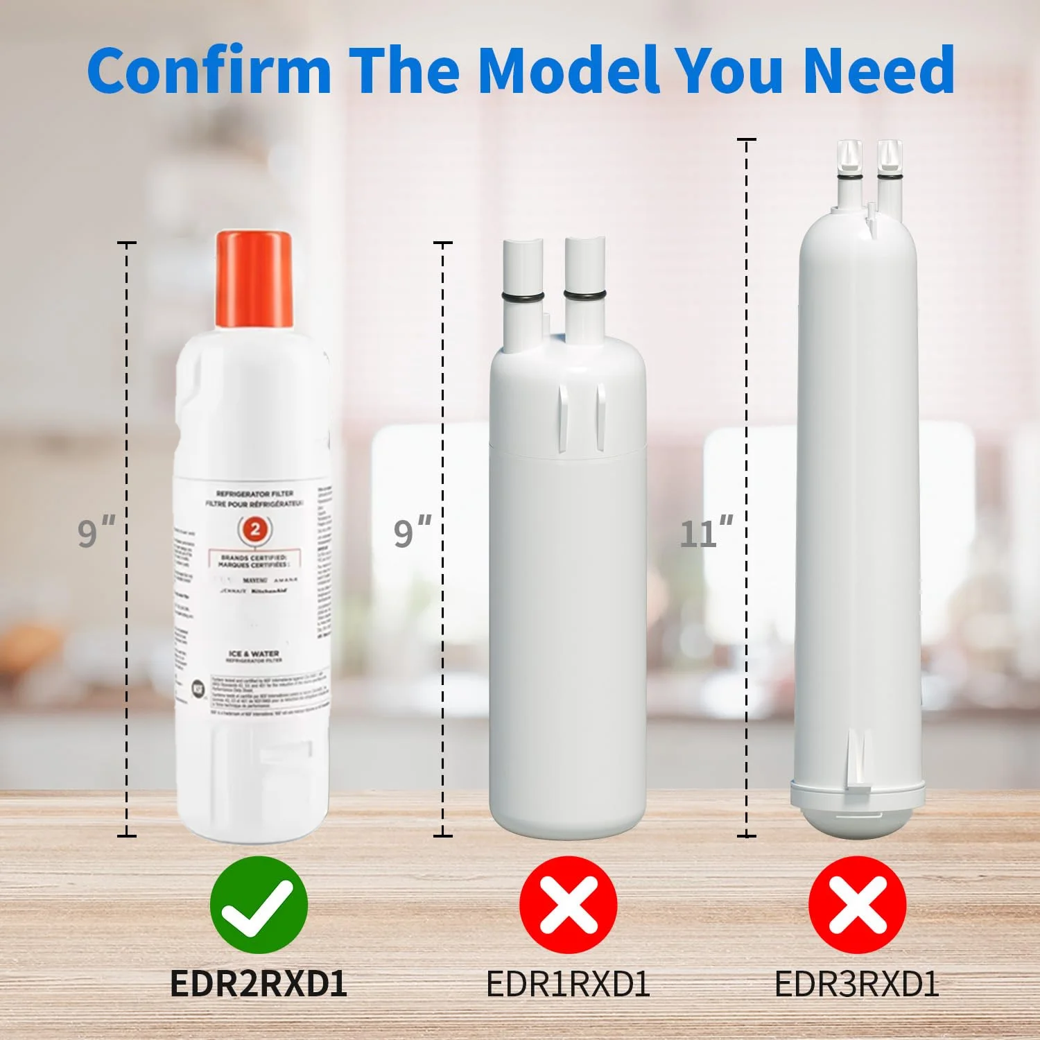 NSF Certified For everydrop by Whirlpool Ice and Water Refrigerator Filter 2, EDR2RXD1 Element W10413645A WRF989SDAB