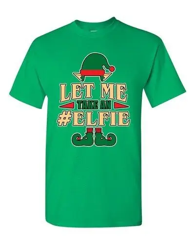 Let Me Take An Elfie Selfie Elf Xmas Brutto Natale Divertente Adulto Dt T-Shirt Tee