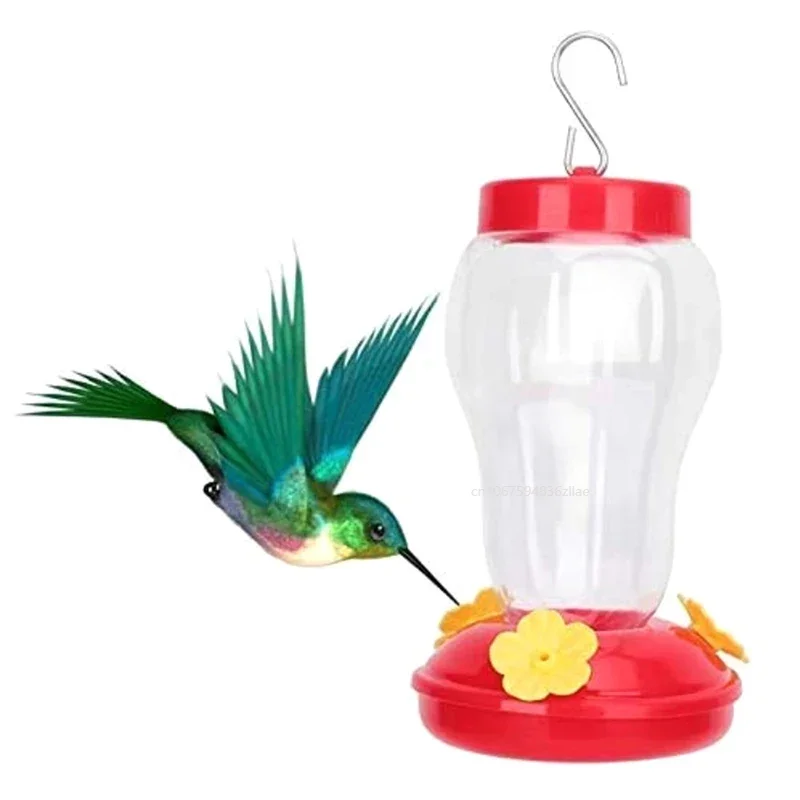 Outdoor Plastic Flower Bird Feeder with Iron Hook Plastic Bird Water Drinker Bottle Hanging Hummingbird Feeder Garden bird feeder bird water drinker