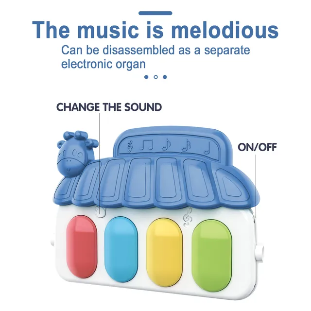 Children's pedal piano education early education music fitness baby music fitness equipment toy light crawling mat 6