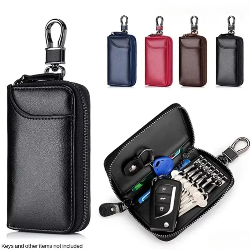 Cowhide leather KeyChain Unisex Key Bag Multifunction Organizer Wallet Holder Smart Housekeeper Car Small Key Case Keys Pouch
