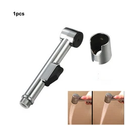 White Silver ABS Self - Cleaning Handheld Bathroom Bidet Sprayer with Nozzle Holder & Hose (K type)