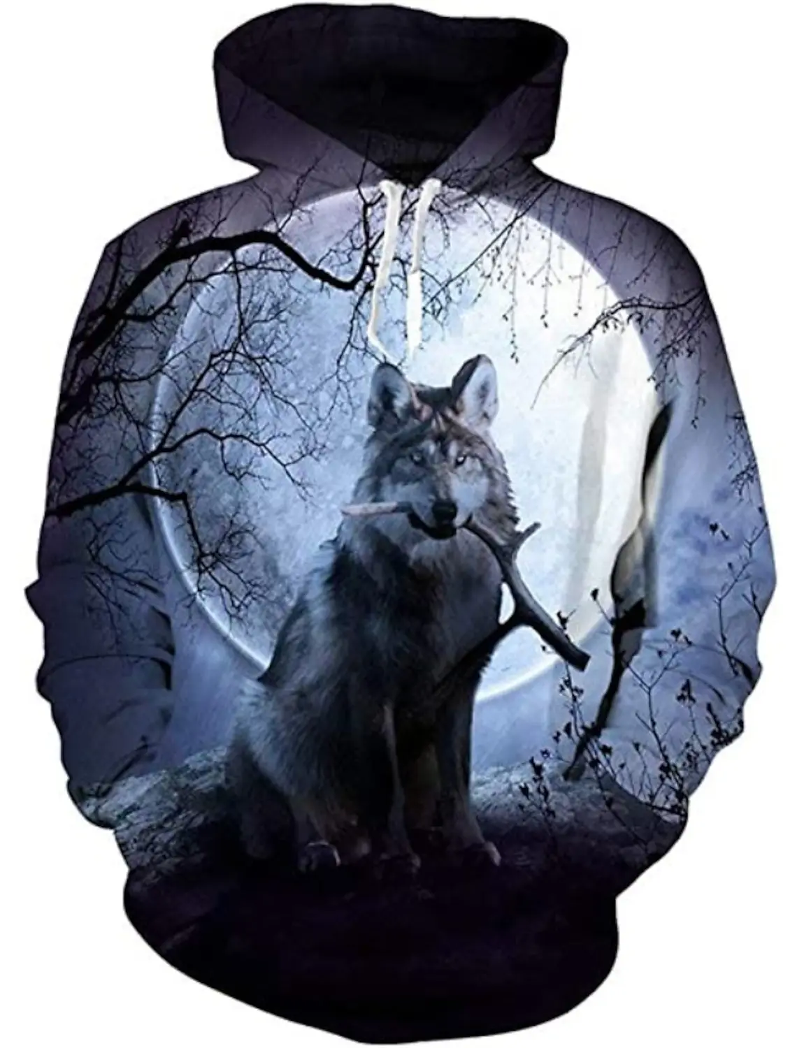 thumbnail image 1 of Sudadera con capucha para hombre nueva 2024 con estampado 3D de lobo siberiano, color negro, divertida, estilo hip hop, tendencia urbana, talla europea grande, envío gratis, 1 of 5