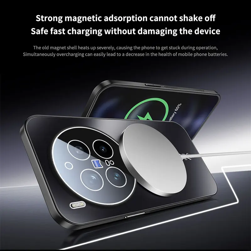 Magnetic Magsafe Matte Frosted Case with Camera Lens Protection & Wireless Charging Compatibility