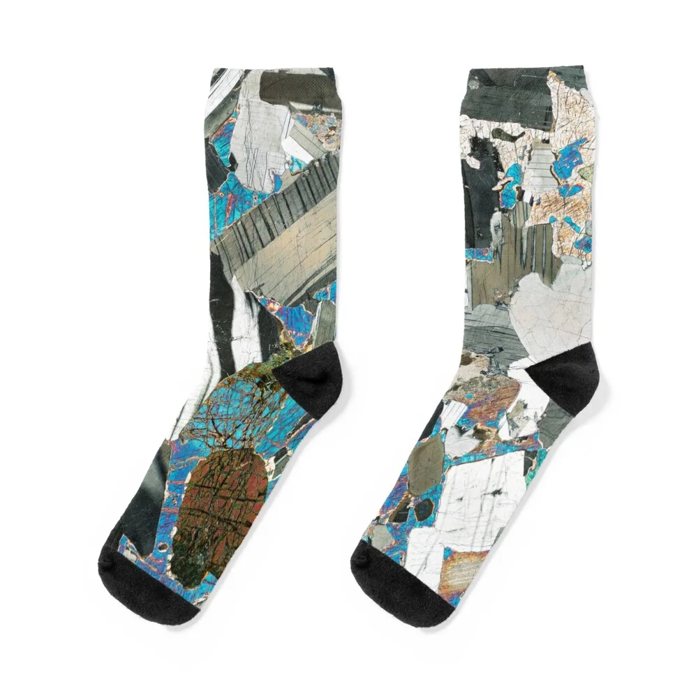 

Gabbro from Huntly, Scotland rock thin section microscope photo - Scottish geology gift Socks with print Socks For Men Women's