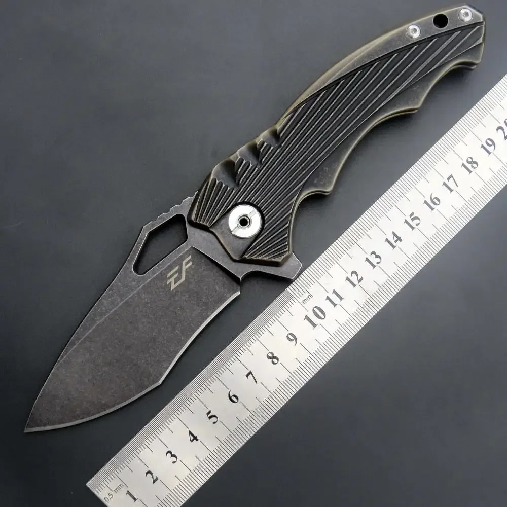 

Eafengrow EF958 Folding Knife D2 Blade Titanium Non-slip Handle Pocket Survival Camping Hunting Tactical Knife EDC Outdoor Tool