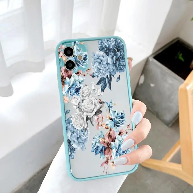 Painted Floral Shockproof Phone Case with Flower Design