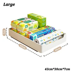 Sliding Rail Pull-Out Kitchen Organizer with Spice Rack and Storage Shelves (43X30X7cm)