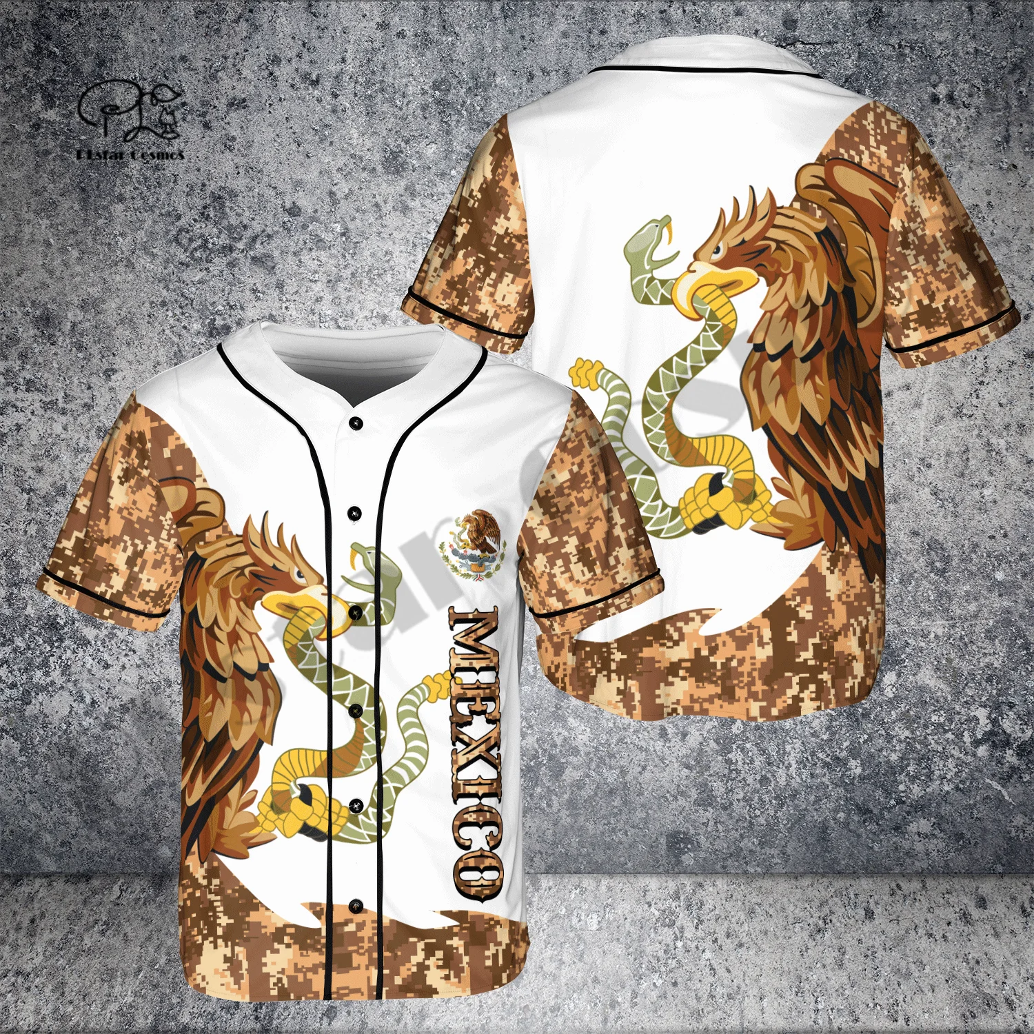 PLstar Cosmos Mexico Custom Name Baseball Shirt Jersey Summer NewFashion 3DPrint Funny Beach Short Sleeve Sport Casual A-1