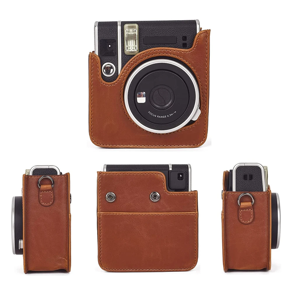 Portable Camera Bag with Removable Adjustable Strap Carrying Storage Bag PU Leather for Fujifilm Instax Mini 40 Instant Camera