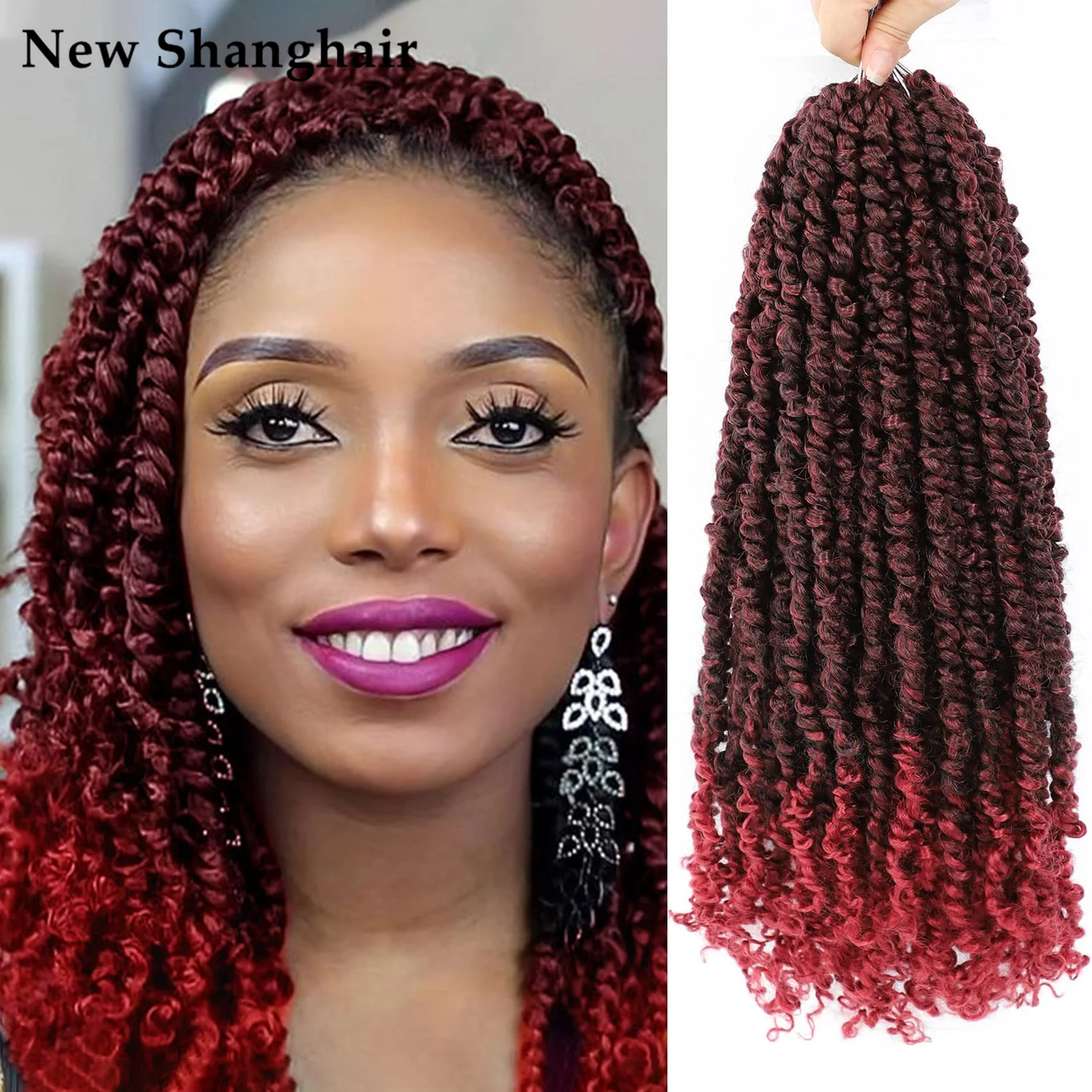 Passion Twist Hair 24 Inch Pre-twisted Passion Twist Crochet Hair Pre-looped Crochet Braids Passion Twists Braiding Hair LS01