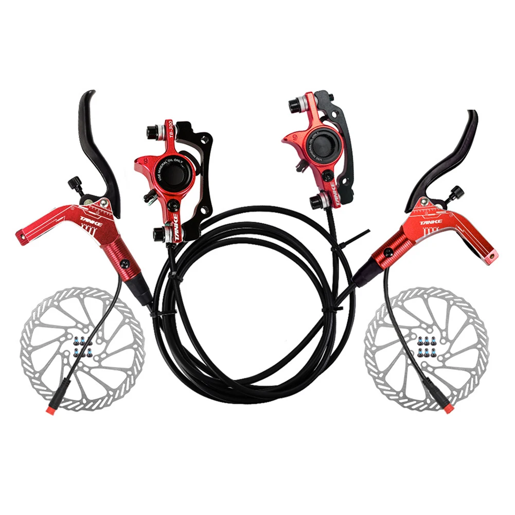 

EBike Hydraulic Disc Brake Set Electric Bicycle Cut Off Brake Lever With Rotor Power Off Oil Pressure Disc Brake Kit