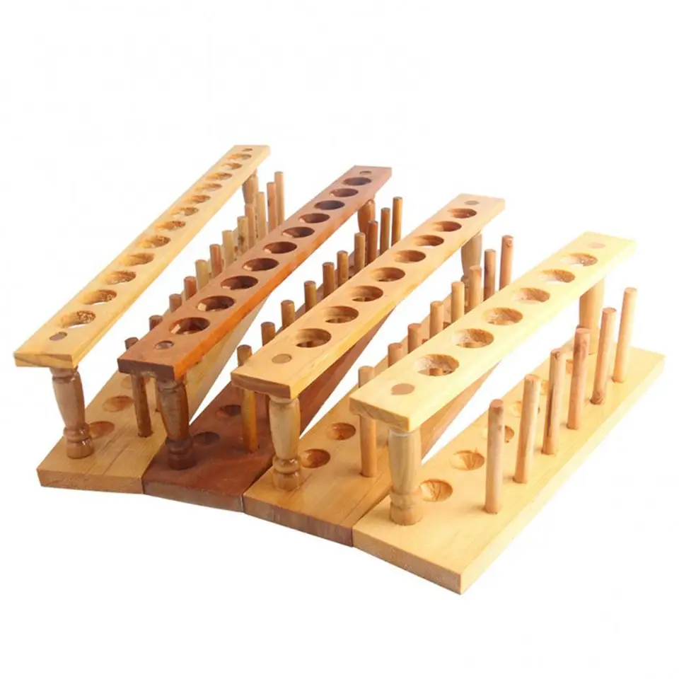 Portafiori per provette in colore legno Noce - Italia