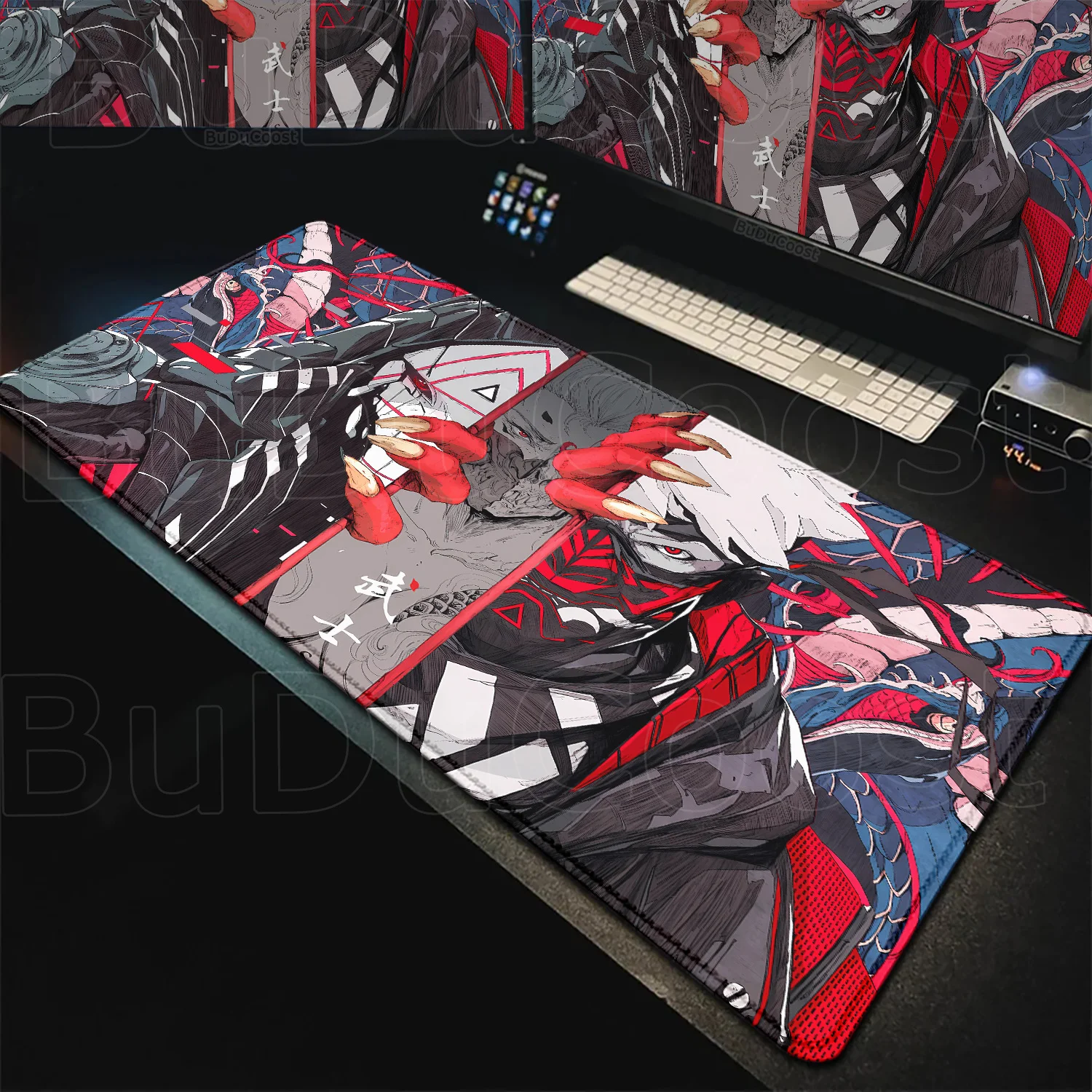Japan Samurai Warrior Teclado Mauspad Gamer Computer Büros Zubehör Tastatur Tisch Mauspad Company Gaming Laptop Schreibtischunterlage
