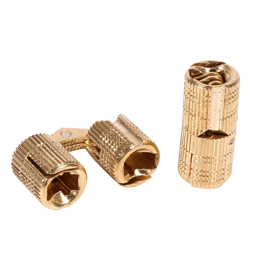 4Pcs Copper Brass Hinges 8mm 10mm 12mm 180 Degree Opening Angle for Furniture Cabinet Small Box Hardware