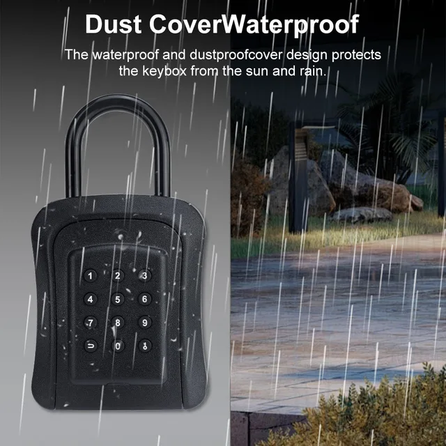 TTLock Bluetooth Smart Padlock with Anti-Theft Mount Outdoor Waterproof IP65 Security Key Safe Box for Home And Garden 4