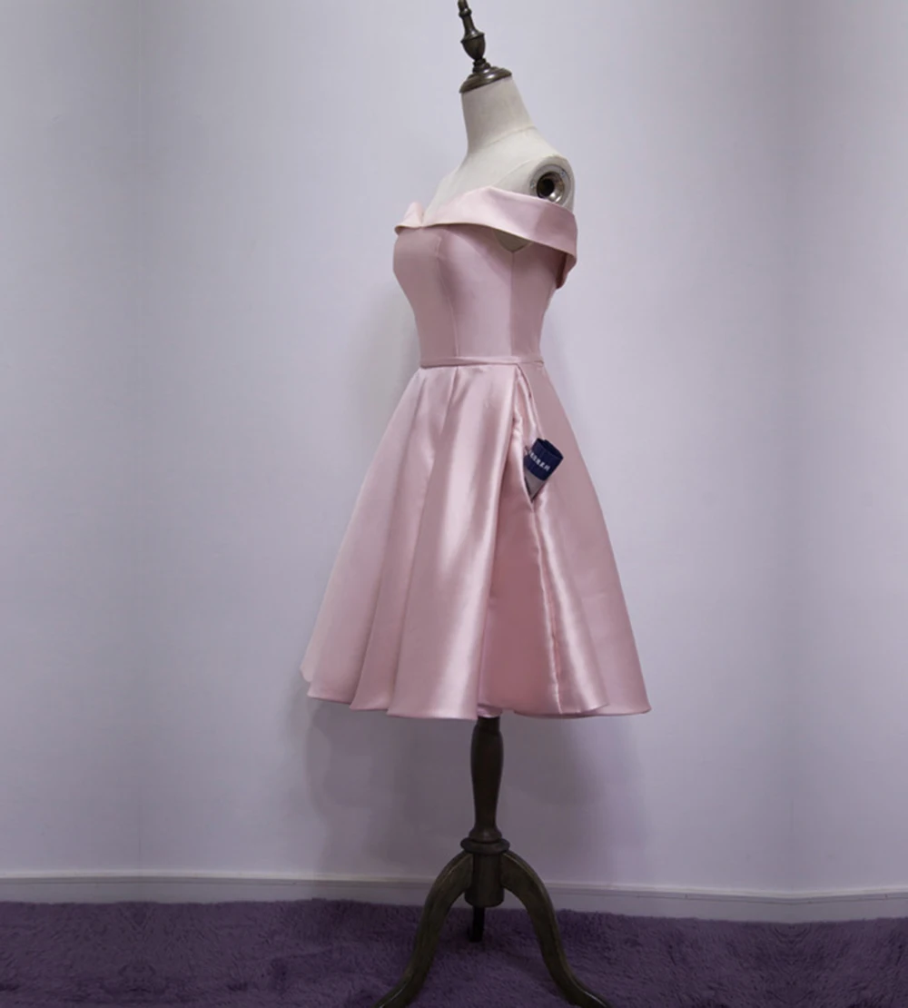 A-Line Cocktail Dresses Formal Occasion Dress Homecoming Party Dress Off The Shoulder Satin Short Evening Party Gowns evening dresses cocktail dress