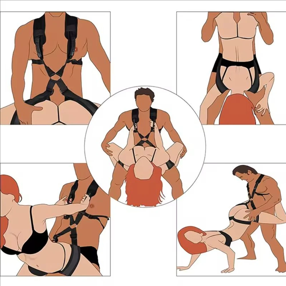 BDSM Bandage Swing Binding Spreader Games Erotic Sex Toys For Women Men Couples Nylon Swinging Belt Restraint Set Adult Games