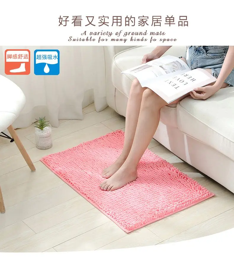 Kitchen Mats for Floor Microfiber Chenille Bath Mat Water Absorb Anti Slip  Bathroom Carpet for Living Room Floor Mat Thick - AliExpress