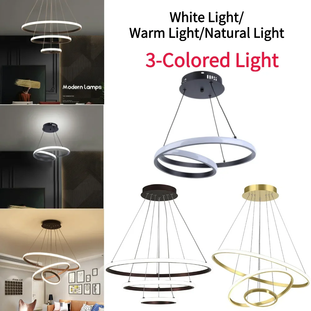 Modern LED Pendant Chandelier Adjustable Indoor Lighting High Brightness Ceiling Lamp for Living Room Bedroom Decoration