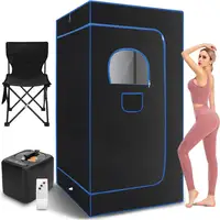Portable Personal Steam Sauna Box Kit with 9 Temp Levels 3L Steamer Foldable Tent Remote Control 1