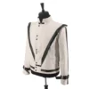 Role-player Michael Jackson Costumes Thriller Jacket White Leather MV show Imitation Retro Halloween Christmas 2