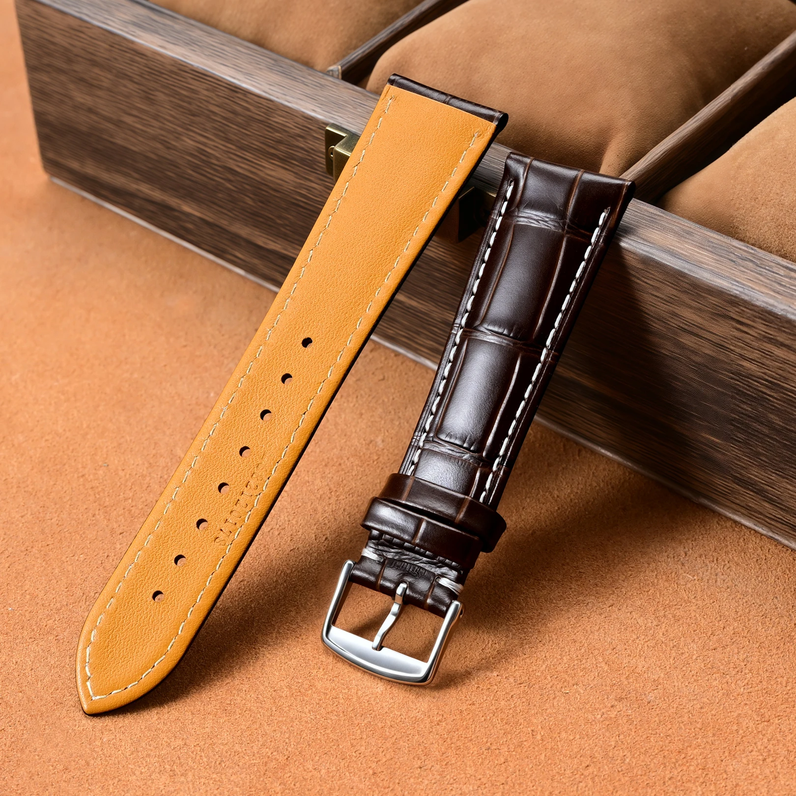 Premium Genuine Leather Watch Band - Universal Fit Replacement Wristband
